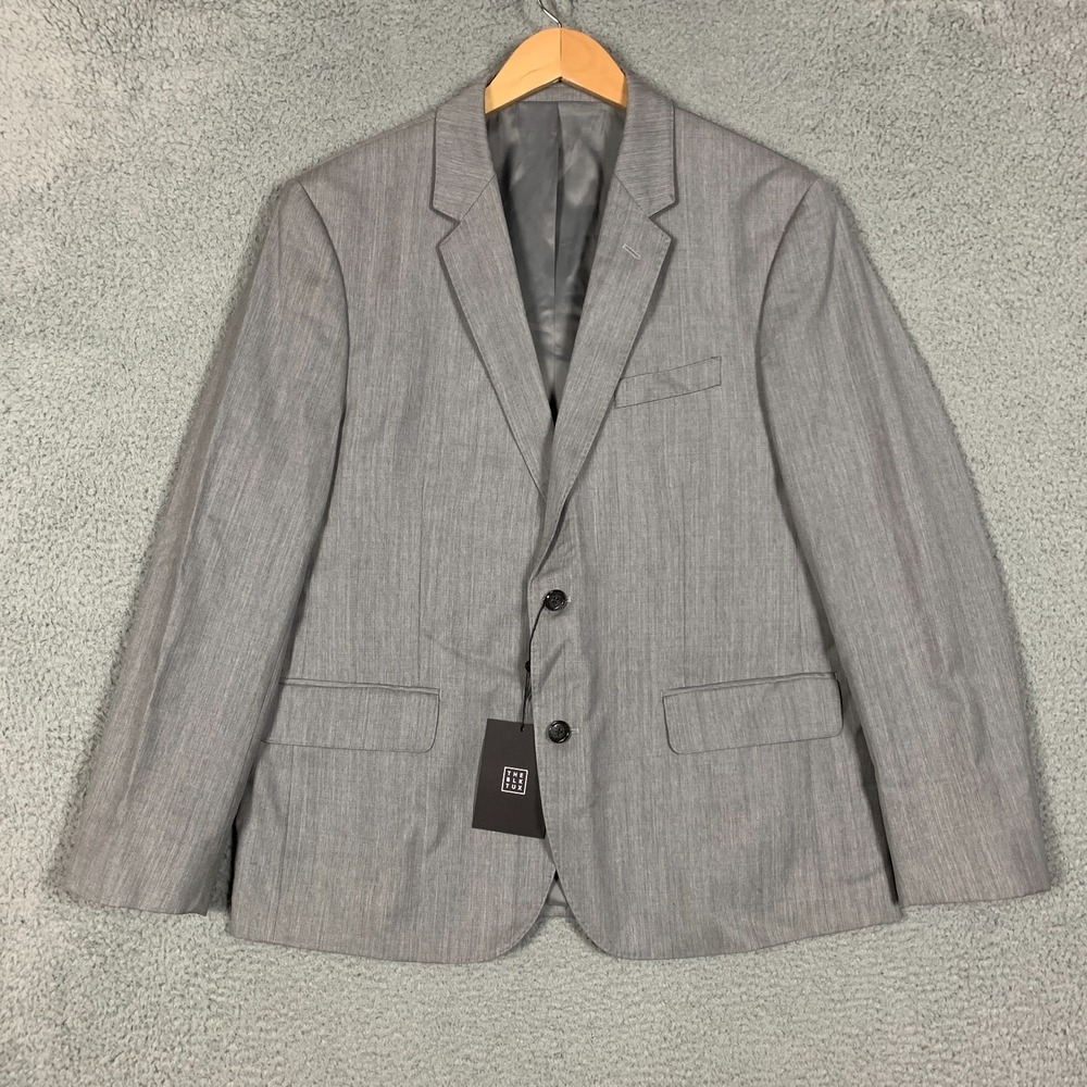 NWT The Black Tux Blazer Jacket 44S Gray Tollegno 1900 Italian Merino‎ Wool